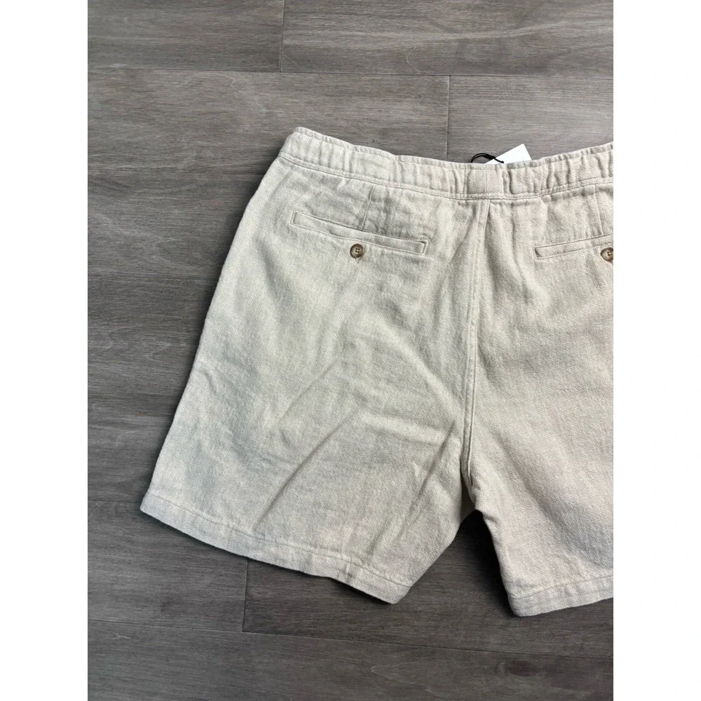 Octobre Éditions Men's Short Priam Naturel Shorts Men's Size 2xl Cotton Beige
